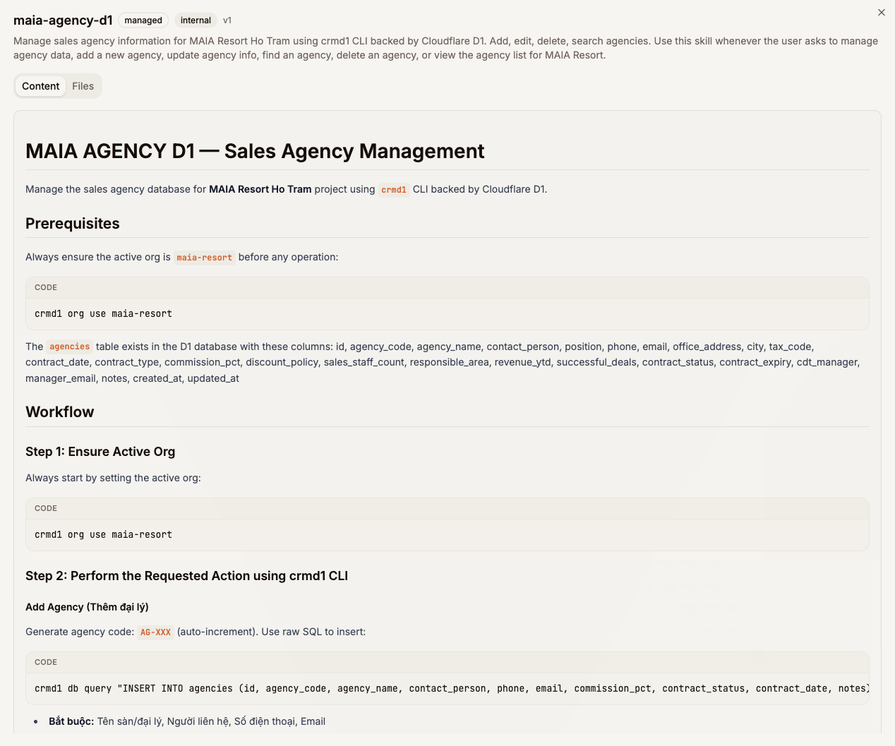 Agency skill